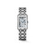 Longines DolceVita L5.255.4.70.6 Swiss Made quartz watch with a silver flinqué dial, painted Roman numerals, blued steel hands, rectangular stainless steel case, and stainless steel bracelet.