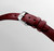 Longines DolceVita L5.255.4.28.2 Swiss Made quartz watch with an ivory rose flinqué dial, painted Roman numerals, blued steel hands, rectangular stainless steel case, and maple red alligator leather strap.