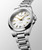 Longines Conquest L3.460.4.12.6 Swiss Made 34 mm quartz watch with a white sandblasted dial, stainless steel case, and stainless steel bracelet.