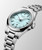 Longines Conquest L3.350.4.92.6 Swiss Made 30 mm quartz watch with a mint blue sandblasted dial, stainless steel case, and stainless steel bracelet.