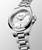 Longines Conquest L3.350.4.87.6 Swiss Made 30 mm quartz watch with a white mother-of-pearl dial, stainless steel case, and stainless steel bracelet.
