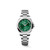 Longines Conquest L3.350.4.09.6 Swiss Made 30 mm quartz watch with a sunray green dial, stainless steel case, and stainless steel bracelet.