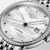 Longines Elegant Collection L4.310.0.80.6 Swiss Made 29 mm automatic watch with a white mother-of-pearl dial, diamond-set bezel, stainless steel case, transparent case back, and stainless steel bracelet.