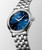Longines Flagship Classic L4.984.4.98.6 Swiss Made 40 mm automatic watch with a sunray blue dial, stainless steel case, transparent sapphire case back, and stainless steel bracelet.