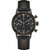 Hamilton American Classic Intra-Matic Auto Chrono H38446732 with 40mm black PVD case, black dial, orange accents and black perforated leather strap.