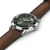 Hamilton Jazzmaster Open Heart Auto H32705560 42mm automatic watch with green gradient dial, stainless steel case and smoky brown leather strap.