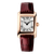 Frédérique Constant Classics Carrée Ladies 30 × 21 mm Silver Dial Rose-Gold-Tone Case Burgundy Leather Strap [FC-200MC24]