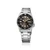 Seiko 5 Sports SKX SRPL79 38mm automatic watch with charcoal grey dial, gold accents, black unidirectional bezel, stainless steel case and stainless steel bracelet.