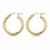 Mani Yellow Gold Hoop Earrings 15 mm - 10K, 14K or 18K [N4742]
