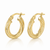 Mani 16 mm Yellow Gold Twisted Hoop Earrings [N4501]