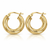 Yellow Gold Twisted Tube Hoop Earrings 18 mm [N4507]