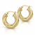 Yellow Gold Twisted Tube Hoop Earrings 18 mm [N4507]