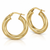 Yellow Gold Twisted Tube Hoop Earrings 22 mm [N4508]