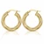 Yellow Gold Twisted Tube Hoop Earrings 22 mm [N4508]