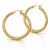 Yellow Gold Twisted Tube Hoop Earrings 35 mm [N4505]