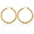 Yellow Gold Twisted Tube Hoop Earrings 35 mm [N4505]