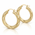 Yellow Gold Twisted Tube Hoop Earrings 27 mm [N4509]