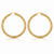 Yellow Gold Twisted Tube Hoop Earrings 45 mm [N4506]