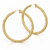 Yellow Gold Twisted Tube Hoop Earrings 45 mm [N4506]