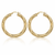 Yellow Gold Twisted 4 mm Tube Hoop Earrings 37 mm [N4510]