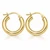 Yellow Gold High-Polish 3 mm Tube Hoop Earrings 16 mm [N4401]