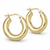 10K Yellow Gold High-Polish Plain 4 mm Tube Hoop Earrings – 18 mm [N4407]