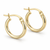 Yellow Gold High-Polish Plain 2 mm Tube Hoop Earrings – 18 mm [N4635]