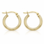 Yellow Gold High-Polish Plain 2 mm Tube Hoop Earrings – 18 mm [N4635]