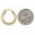 Yellow Gold High-Polish Plain 3 mm Tube Hoop Earrings – 21 mm [N4402]