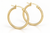 Yellow Gold 2 mm Tube Hoop Earrings 24 mm [N4630]