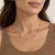 10K Pink and White Gold Fancy Ball-Link Necklace 17 in [TECA97-1-NK]