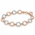 14K Pink and White Gold Hollow Circle-Link Bracelet 7.25 in [TA85]