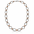 10K Pink and White Gold Textured Hollow Oval-Link Necklace 18 in [CZB109NK]