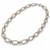 10K Pink and White Gold Textured Hollow Oval-Link Necklace 18 in [CZB109NK]