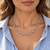 10K Pink and White Gold Textured Hollow Oval-Link Necklace 18 in [CZB109NK]