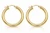 Yellow Gold 3 mm Tube Hoop Earrings 26 mm [N4403]