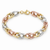 Italian 14K Tri-Colour Gold Fancy Link Bracelet 9.1 mm [CZB126]