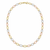 10K Tri-Colour Gold Oval Link Necklace 5.4 mm, 17″ Made in Italy [TECA103NK]
