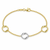 10K Two-Tone Gold Organic Station Bracelet 9.7 mm [TECA249BR]