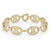 10K Two-Tone Gold Openwork Link Bracelet 11.7 mm, 7.25″ [TECA158]