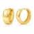 Italian 10K Yellow Gold Wide Huggie Hoop Earrings 14 mm [E086A]