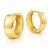 Italian 10K Yellow Gold Wide Huggie Hoop Earrings 14 mm [E086A]