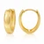 Italian 10K Yellow Gold Oval Huggie Hoop Earrings 11 × 13 mm [E097A]