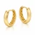 Italian 10K Yellow Gold Honeycomb-Interior Oval Huggie Earrings 11 × 13 mm [E085A]