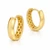 Italian 10K Yellow Gold Honeycomb-Interior Oval Huggie Earrings 11 × 13 mm [E085A]