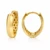 Italian 10K Yellow Gold Honeycomb-Interior Oval Huggie Earrings 11 × 13 mm [E085A]