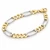 Two-Tone Solid Gold Figaro Bracelet 7.9 mm – 10K, 14K or 18K [N2301]