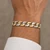 Two-Tone Solid Gold Flat Curb Bracelet 9 mm – 10K, 14K or 18K [N2314]