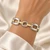 14K Two-Tone Gold Sculptural Link Bracelet Biffi Signature Collection 20 mm 8" [N3418]