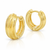 Italian 10K Yellow Gold Triple-Ridged Huggie Hoop Earrings 12 mm [E230]